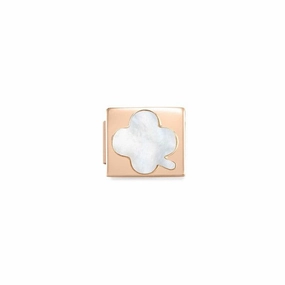 Nomination Composable Glam Link Four Leaf Clover, Mother Of Pearl Stone, Rose Finish