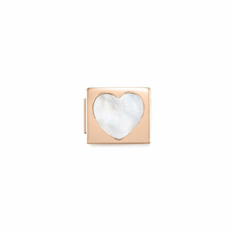 Nomination Composable Glam Link Heart Mother Of Pearl, Rose