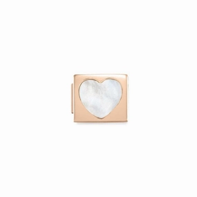 Nomination Composable Glam Link Heart Mother Of Pearl, Rose