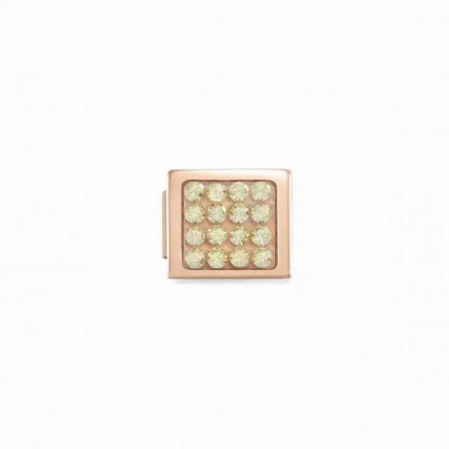 Nomination Composable Glam Link Pave Champagne Crystal, Rose PVD