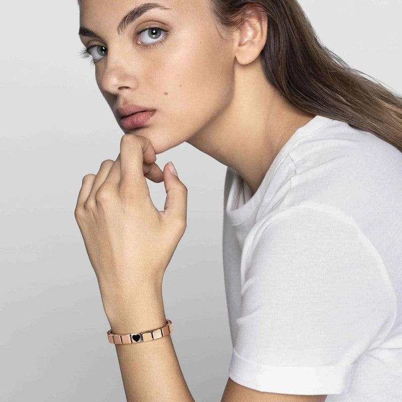 Nomination Composable Glam Link Pave Champagne Crystal, Rose PVD