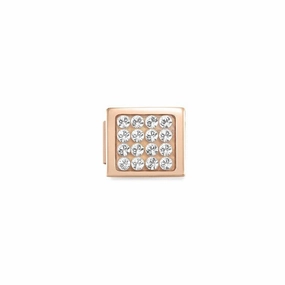 Nomination Composable Glam Link, Pave White, Rose Finish