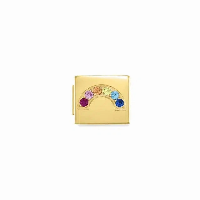 Nomination Composable Glam Link Rainbow Cubic Zirconia, Gold Finish