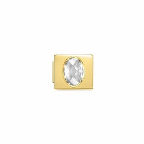 Nomination Composable Glam Link With Cz White, Golden Finish