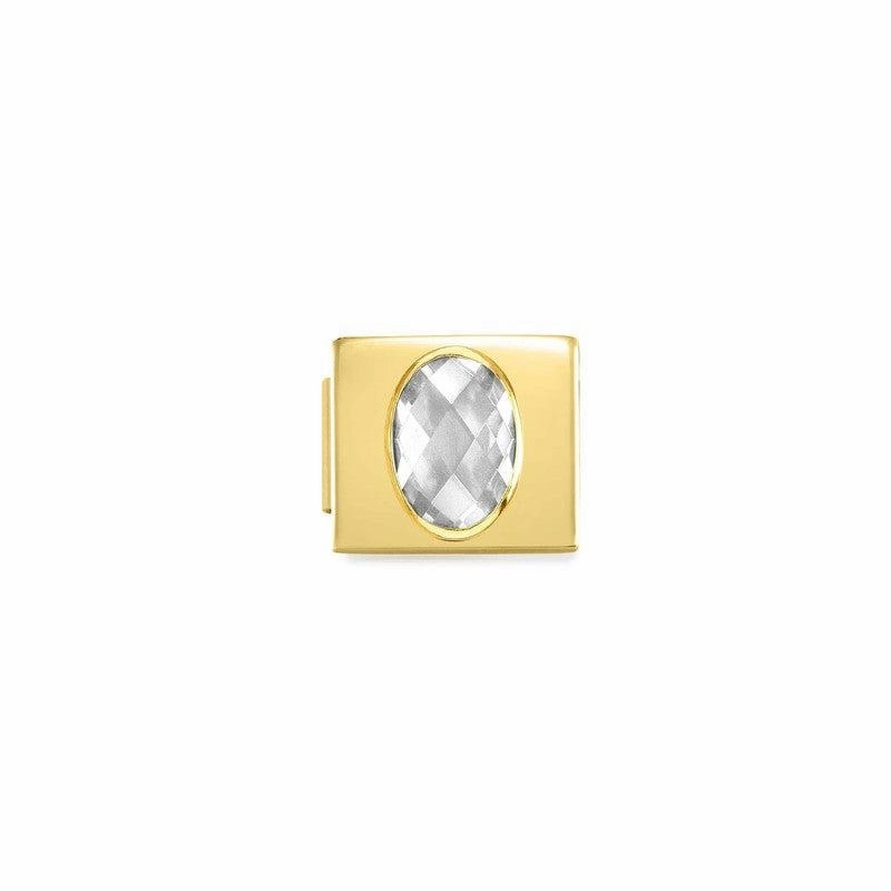 Nomination Composable Glam Link With Cz White, Golden Finish