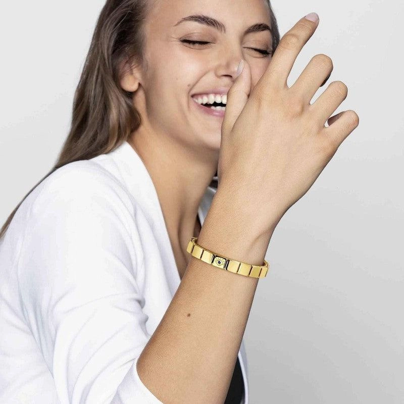 Nomination Composable Glam Link With Cz White, Golden Finish