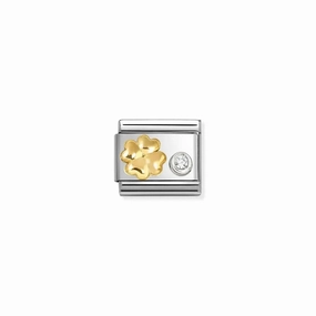 Nomination Composable Link 4-Leaf Clover & Cubic Zirconia, Silver