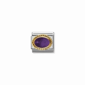 Nomination Composable Link Amethyst Opal Stone, 18K Gold