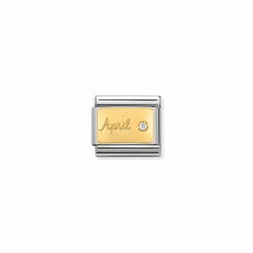 Nomination Composable Link April, Diamond Stone, 18K Gold