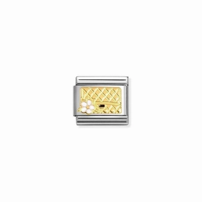 Nomination Composable Link Bag with Flower, 18K Gold & Enamel