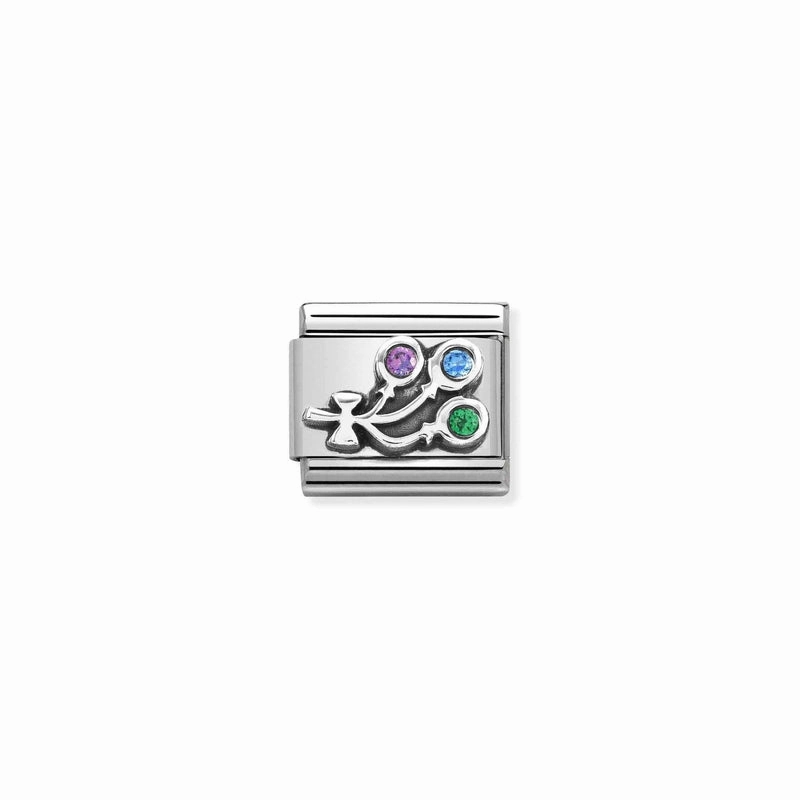 Nomination Composable Link Balloons, Cubic Zirconia, Silver