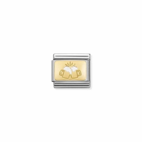 Nomination Composable Link Beer Cheers, 18K Gold & Enamel