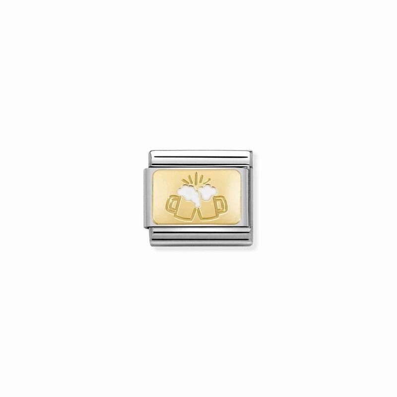 Nomination Composable Link Beer Cheers, 18K Gold & Enamel