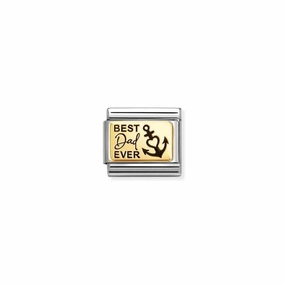 Nomination Composable Link Best Dad Ever, 18K Gold