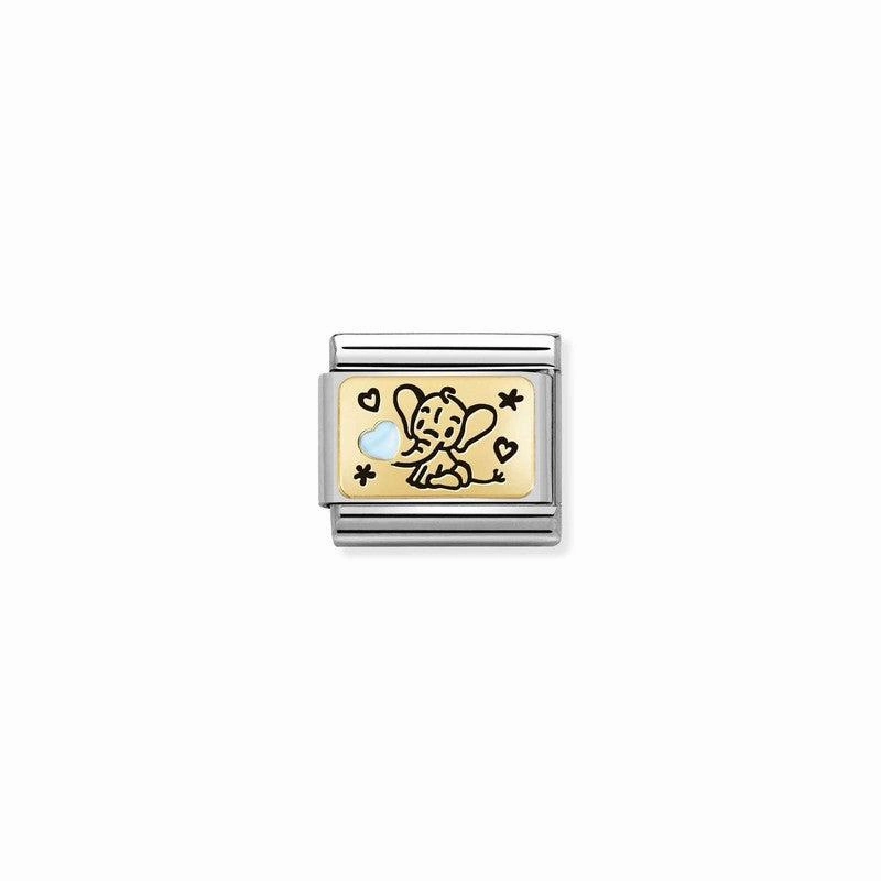 Nomination Composable Link Blue Baby Elephant 18K Gold & Enamel