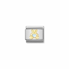 Nomination Composable Link Blue Bear, 18K Gold & Enamel