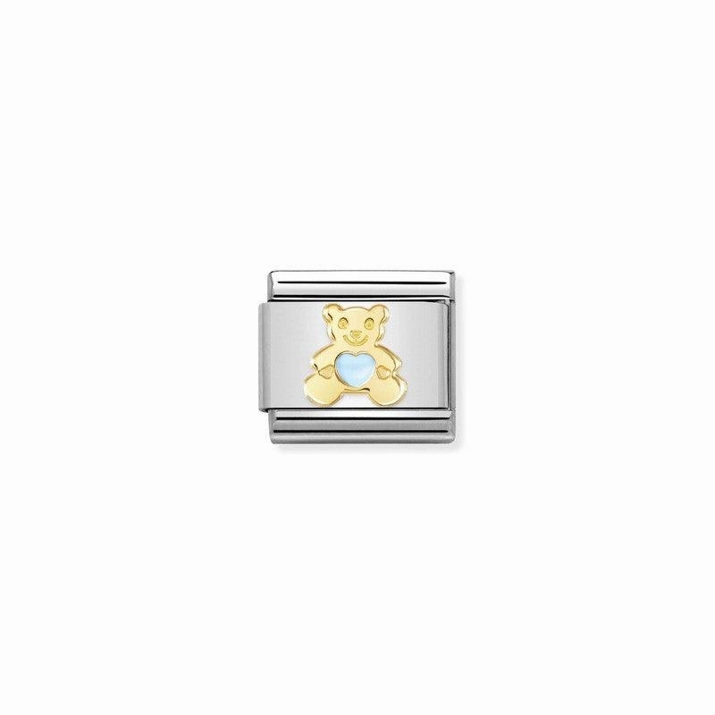 Nomination Composable Link Blue Bear, 18K Gold & Enamel