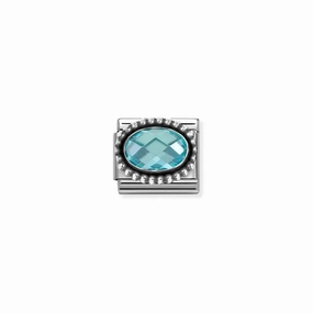 Nomination Composable Link Blue Vintage Effect Stone, Silver