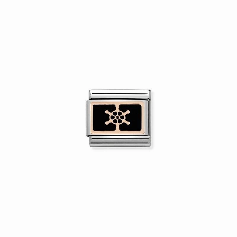 Nomination Composable Link Boat Wheel, 9K Rose Gold & Enamel