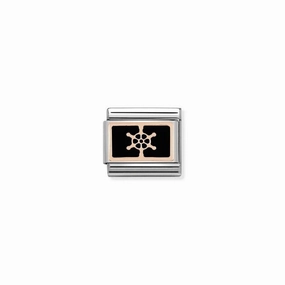 Nomination Composable Link Boat Wheel, 9K Rose Gold & Enamel