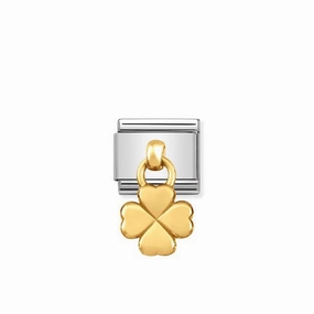 Nomination Composable Link Clover Hanging Charm, 18K Gold