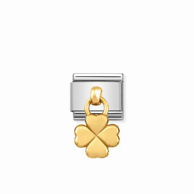Nomination Composable Link Clover Hanging Charm, 18K Gold