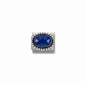 Nomination Composable Link Dark Blue Vintage Effect Stone, Silver