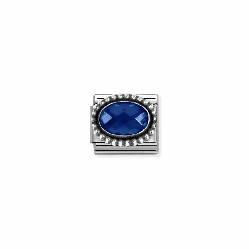 Nomination Composable Link Dark Blue Vintage Effect Stone, Silver
