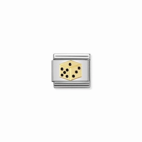 Nomination Composable Link Dice, 18K Gold & Enamel