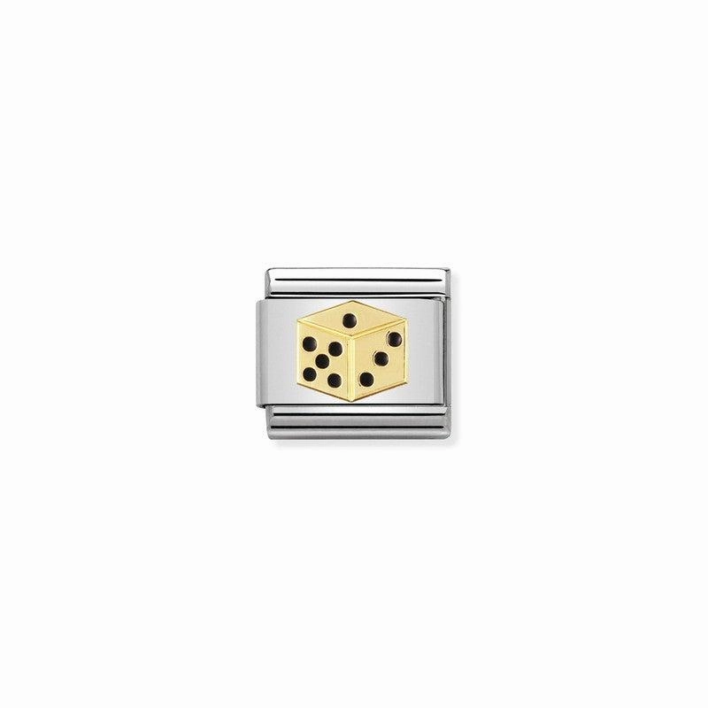 Nomination Composable Link Dice, 18K Gold & Enamel
