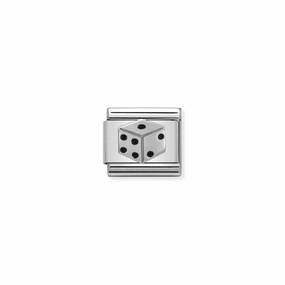 Nomination Composable Link Dice, Silver & Enamel