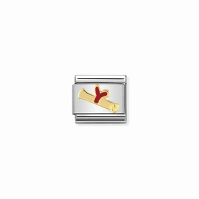 Nomination Composable Link Diploma, 18K Gold & Enamel