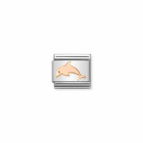 Nomination Composable Link Dolphin, 9K Rose Gold