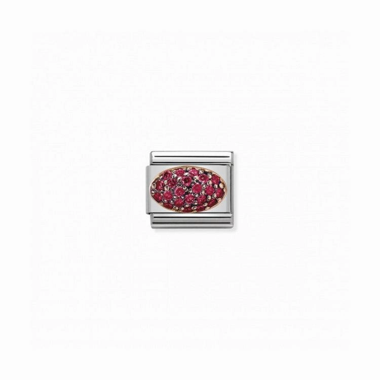 Nomination Composable Link Dome, Fuschia Cubic Zirconia, 9K Rose Gold