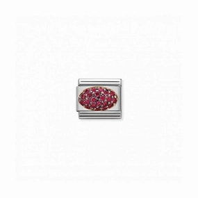 Nomination Composable Link Dome, Fuschia Cubic Zirconia, 9K Rose Gold