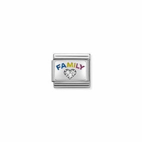 Nomination Composable Link Family, Cubic Zirconia, Silver