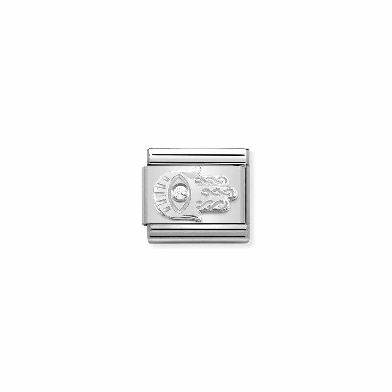 Nomination Composable Link Fatima Hand, Cubic Zirconia, Silver