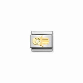 Nomination Composable Link Fatima Hand, Etched, 18K Gold