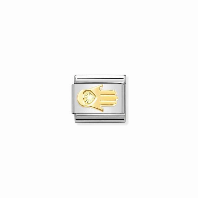 Nomination Composable Link Fatima Hand, Etched, 18K Gold