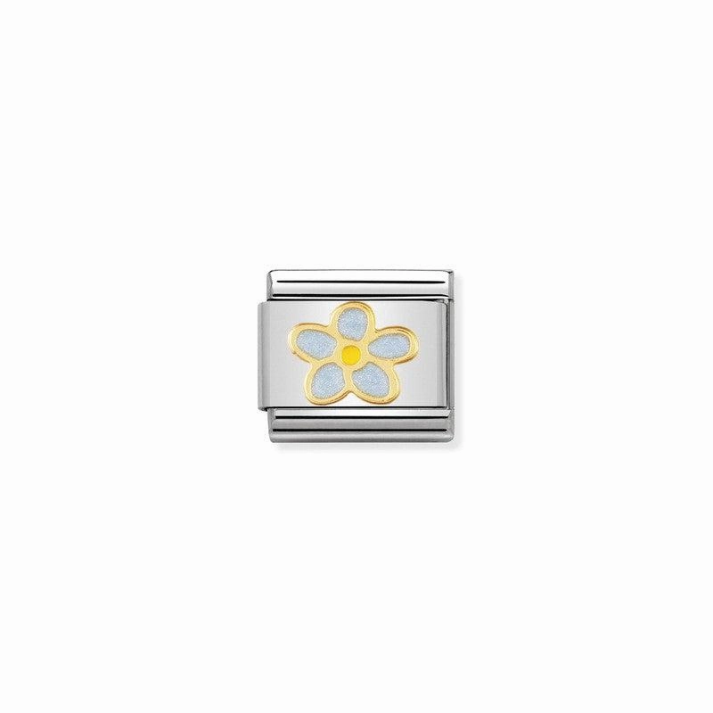 Nomination Composable Link Foget-Me-Not Flower, 18K Gold & Enamel