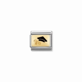 Nomination Composable Link Graduation Cap, 18K Gold & Enamel