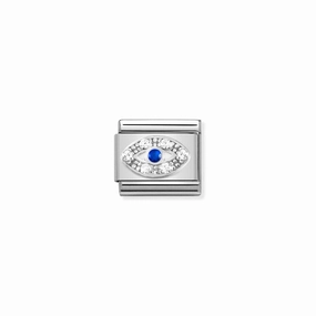 Nomination Composable Link Greek Eye, Cubic Zirconia, Silver