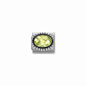 Nomination Composable Link Green Vintage Effect Stone, Silver
