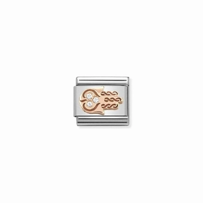 Nomination Composable Link Hand Of Fatima, Cubic Zirconia, 9K Rose Gold