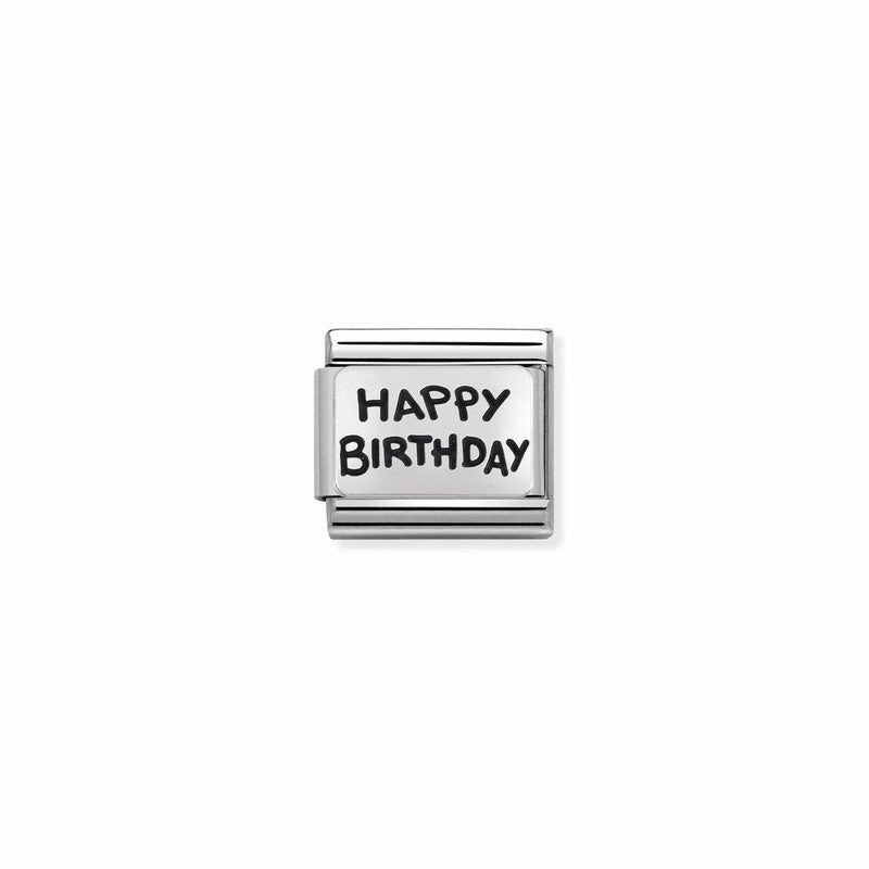 Nomination Composable Link Happy Birthday, Silver