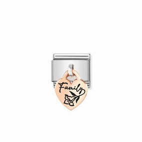 Nomination Composable Link Heart, Family Hanging Charm, 9K Rose Gold
