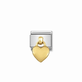 Nomination Composable Link Heart Hanging Charm, 18K Gold