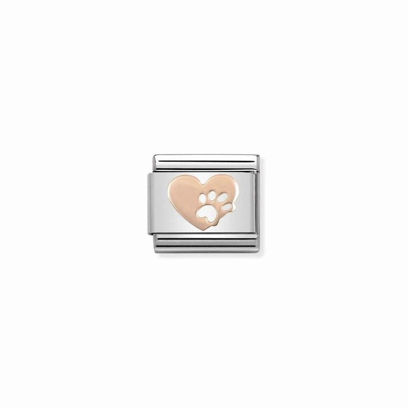Nomination Composable Link Heart Paw, 9K Rose Gold