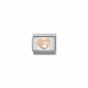 Nomination Composable Link Heart Paw, 9K Rose Gold
