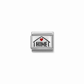 Nomination Composable Link Home, Red Heart, Silver & Enamel
